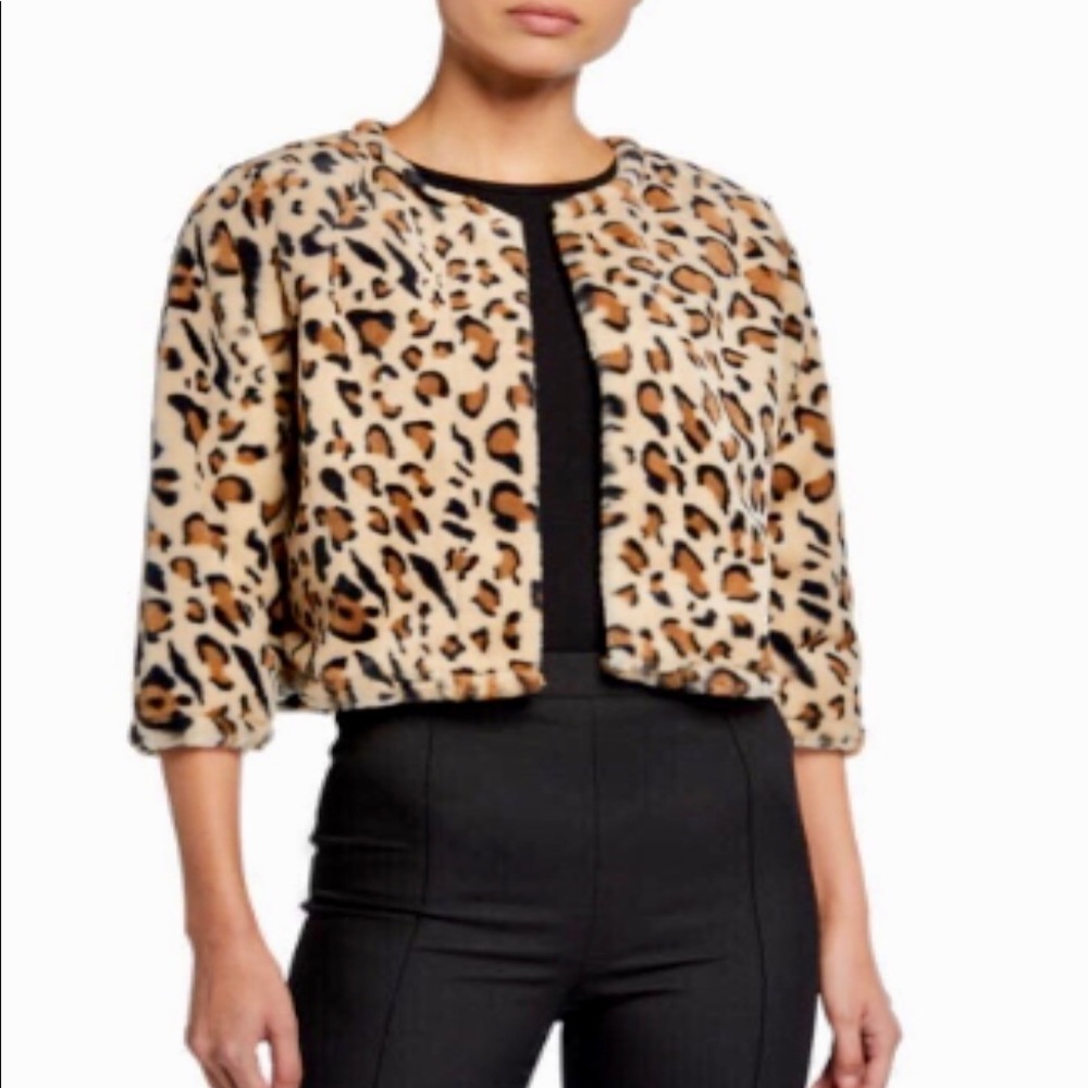 NWOT Calvin Klein Cropped Leopard Sweater